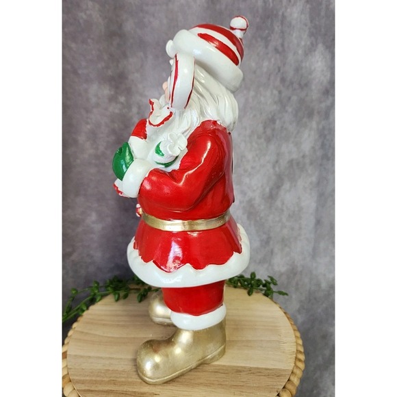 Peppermint Square Red Retro Santa Claus Christmas Candy Sweets Figurine 12.5" - Picture 7 of 9